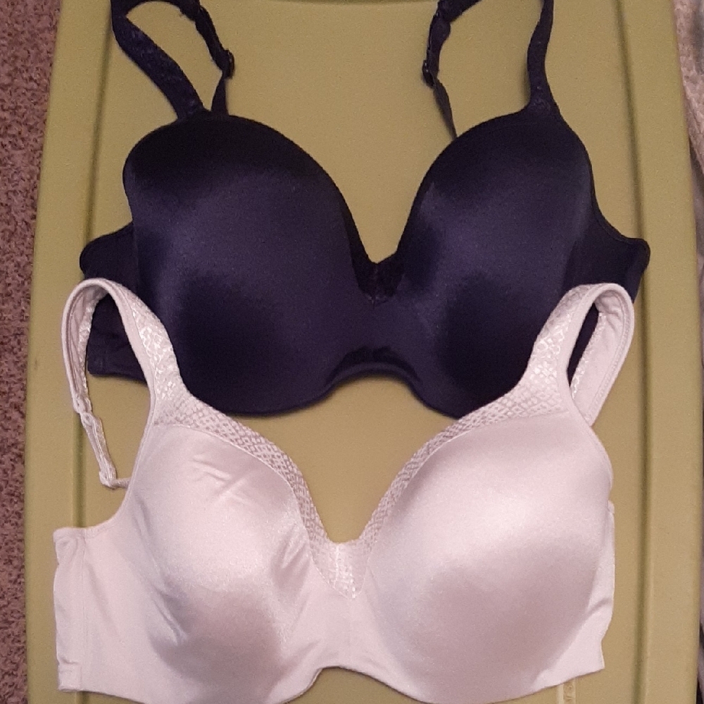 Playtex Blue and White Bras with Adjustable Straps and Underwire